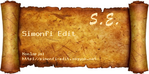 Simonfi Edit névjegykártya